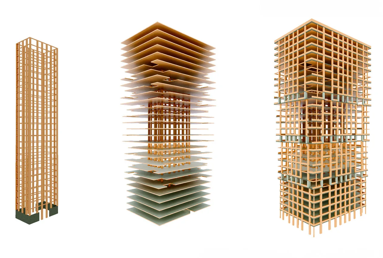 Holzkonstruktion für das Tragewerk von Pi.