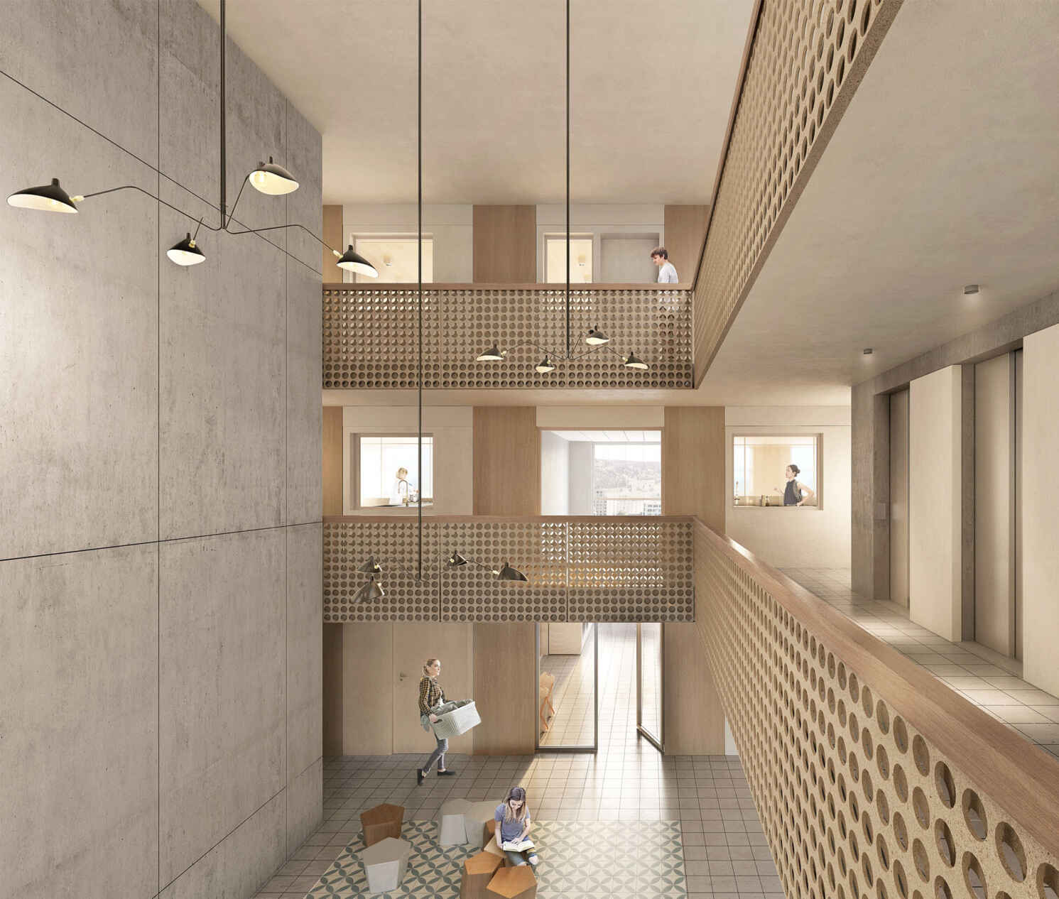 Rendering eines Gemeinschaftsraumes zum Waschen